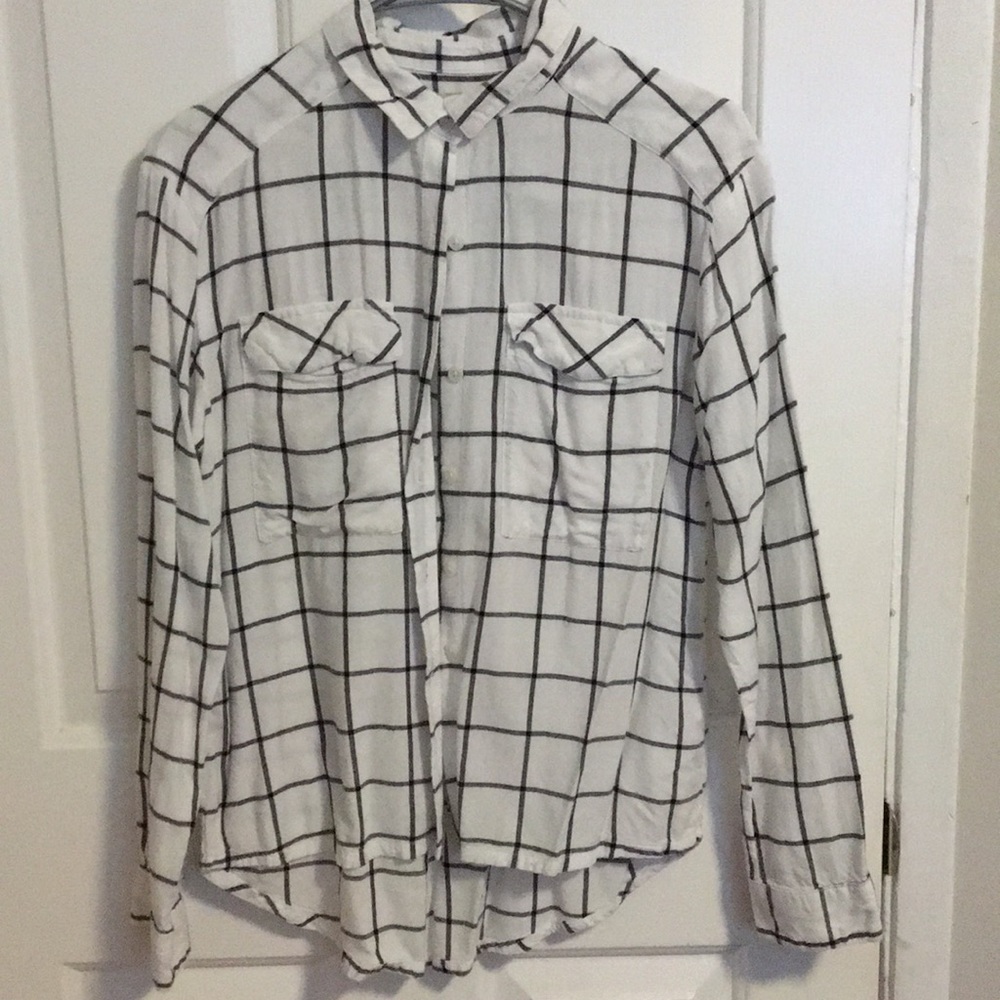 White/ gray flannel